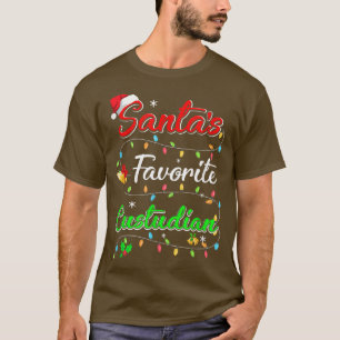 Funny Xmas Santa's Favorite Custodian Christmas T- T-Shirt