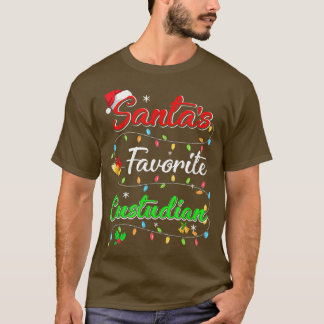 Funny Xmas Santa's Favorite Custodian Christmas T- T-Shirt
