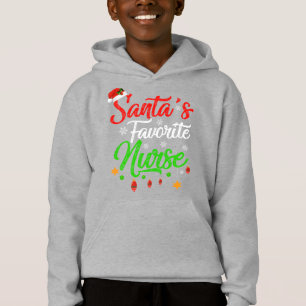 Funny Xmas Santa's Favorite Nurse Christmas Hoodie