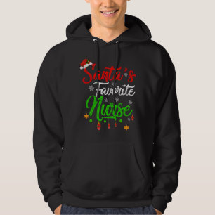 Funny Xmas Santa's Favorite Nurse Christmas Hoodie