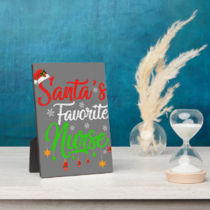 Funny Xmas Santa's Favorite Nurse Christmas Plaque