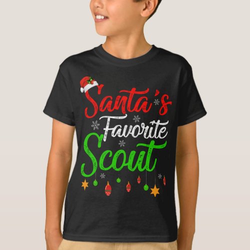 Funny Xmas Santas Favorite Scout Christmas T_Shirt