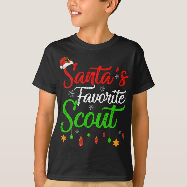 Funny Xmas Santa's Favorite Scout Christmas T-Shirt (Front)