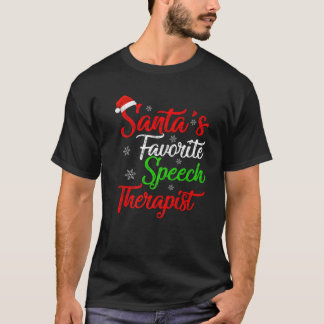 Funny Xmas Santa's Favorite Speech Therapist Chris T-Shirt