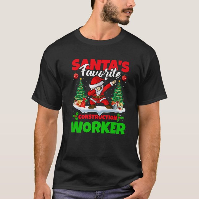Funny Xmas Santa's Favorite Umpire Christmas T-Shirt (Front)