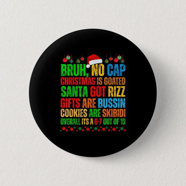 Funny Xmas School Generation Alpha Gen A Slang Chr Button (Front)