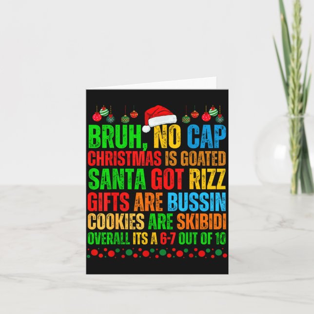 Funny Xmas School Generation Alpha Gen A Slang Chr Card (Front)
