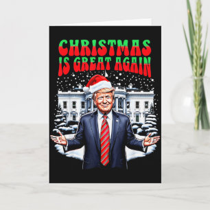 Funny Xmas Trump Pajamas Holiday Christmas Is Grea Card