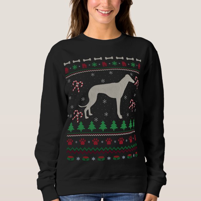 Funny Xmas Ugly Italian Greyhound Dog Christmas Sweatshirt (Front)