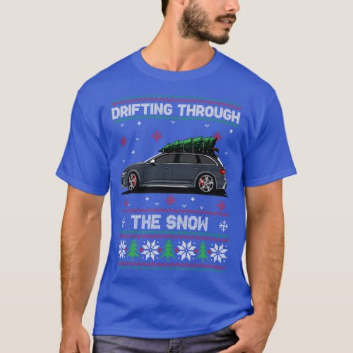 Funny Xmas Ugly Sweater Drifting through the Snow 