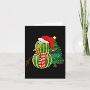 Funny Xmas Watermelon Snowman - Christmas In July Card