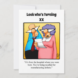 Funny XXth Birthday Party Invitations