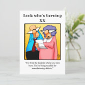 Funny XXth Birthday Party Invitations (Standing Front)