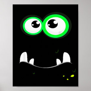 Funny Y Monster Eyeball Face Easy Christma Costume Poster