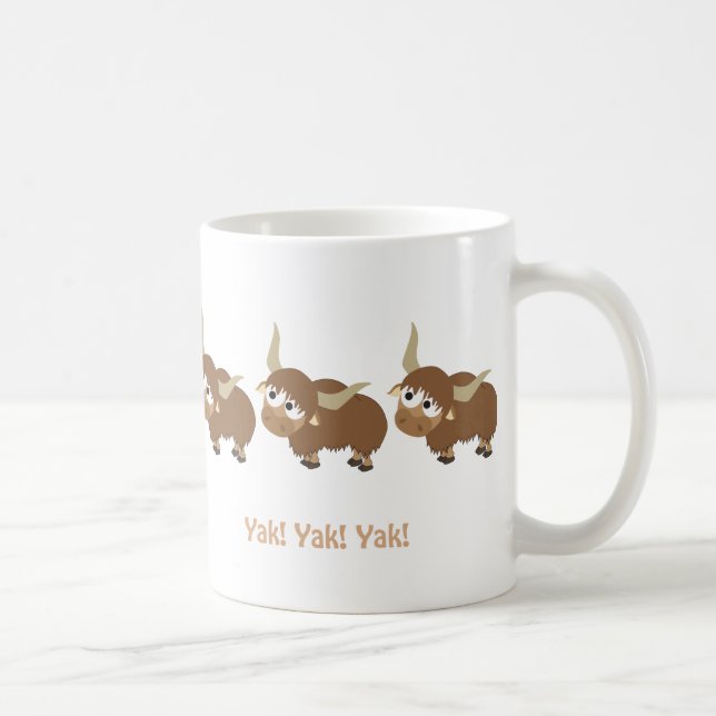 Funny Yak  Yak Yak Pun Cute Cartoon Yaks Coffee Mug (Right)