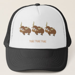 Funny Yak Yak Yak Pun Cute Cartoon Yaks Trucker Hat