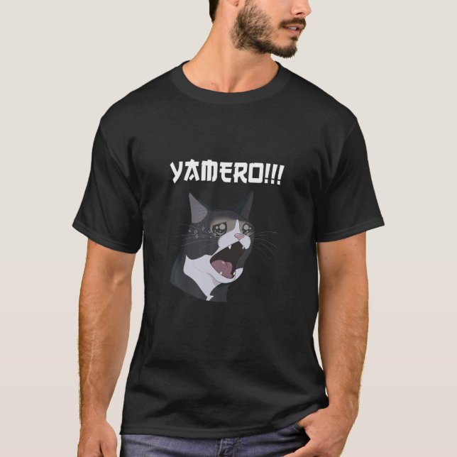 Funny Yamero Cat Meme Yamero Cat, A Sad Cat Scream T-Shirt (Front)