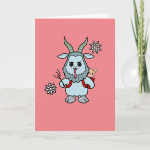 Funny Yami Kawaii Merry Krampus Holiday Card