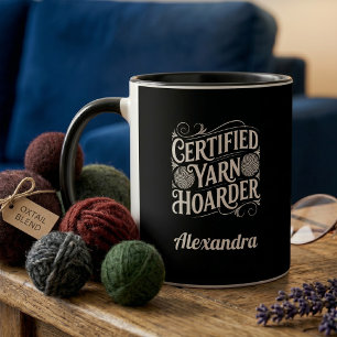 Funny Yarn Hoarder Personalized Private Stash Mug