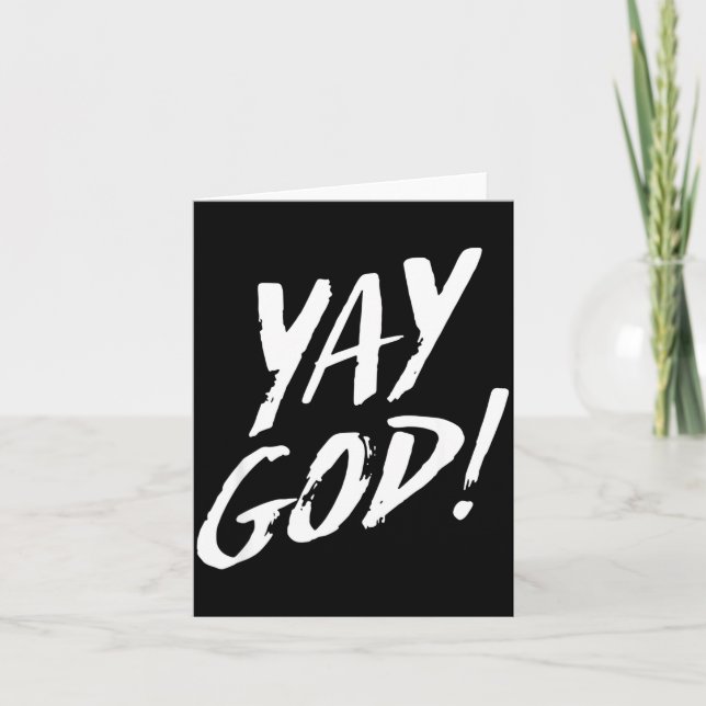 Funny Yay God Graphic Jesus Christian Religion Gif Card (Front)