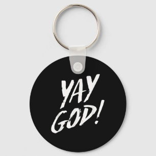 Funny Yay God Graphic Jesus Christian Religion Gif Keychain