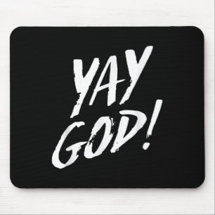 Funny Yay God Graphic Jesus Christian Religion Gif Mouse Pad