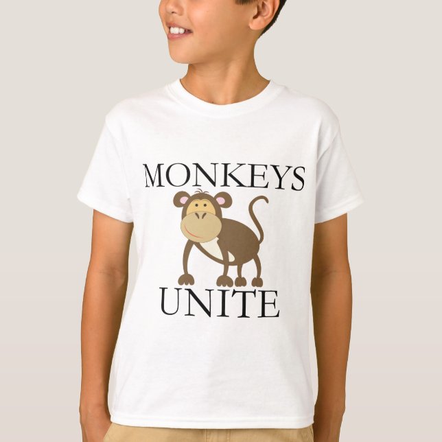 Funny Year of The Monkey "Monkeys Unite" T-Shirt (Front)