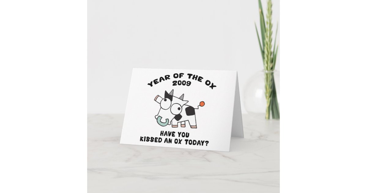 Funny Year of The Ox Gifts Holiday Card | Zazzle.com