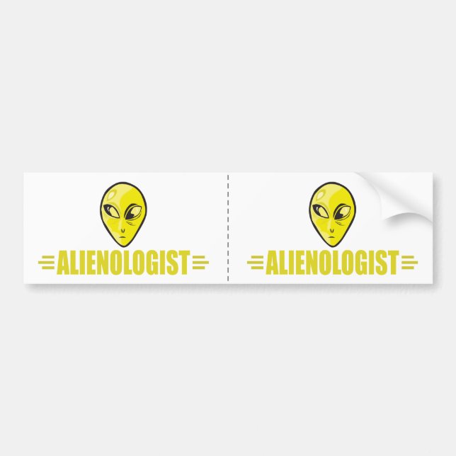 Funny Yellow Alien Bumper Sticker (Front)