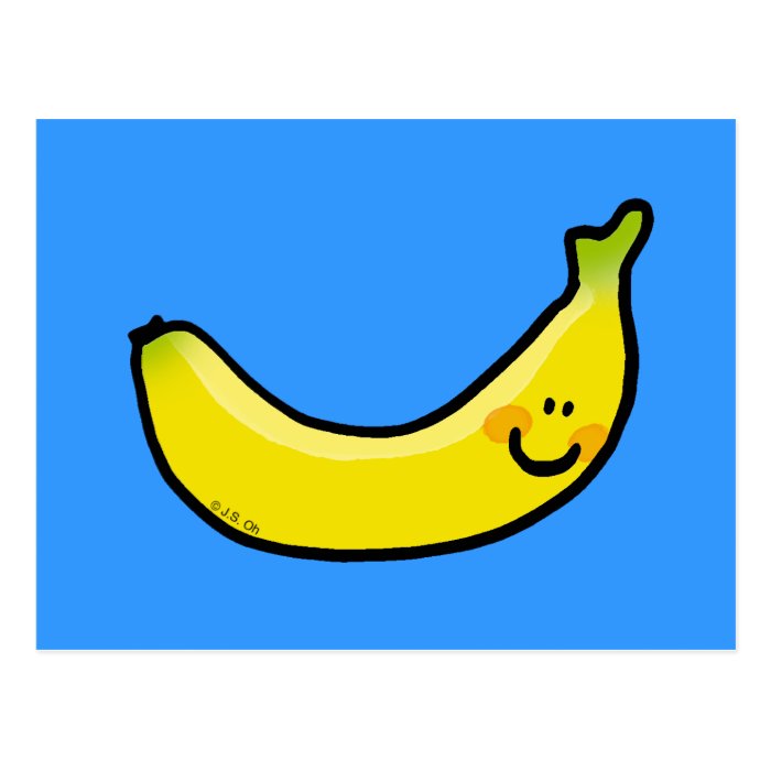 Funny yellow banana postcard