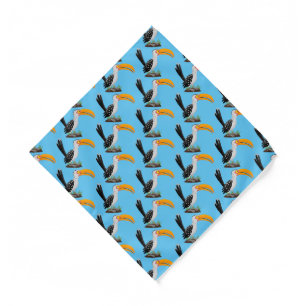 Funny yellow billed hornbill safari bird cartoon bandana