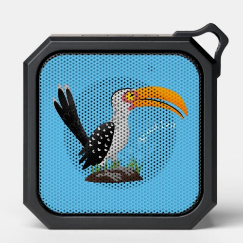 Funny yellow billed hornbill safari bird cartoon  bluetooth speaker