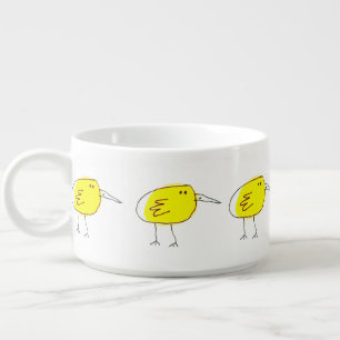Funny Yellow Birds Cartoon Doodle Bowl