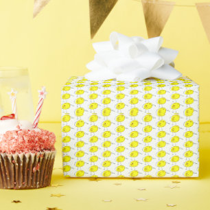 Funny Yellow Birds Doodle Wrapping Paper