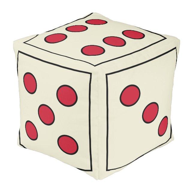 Funny Yellow Board Game Dice Dots illusion  Pouf (Angled Back)