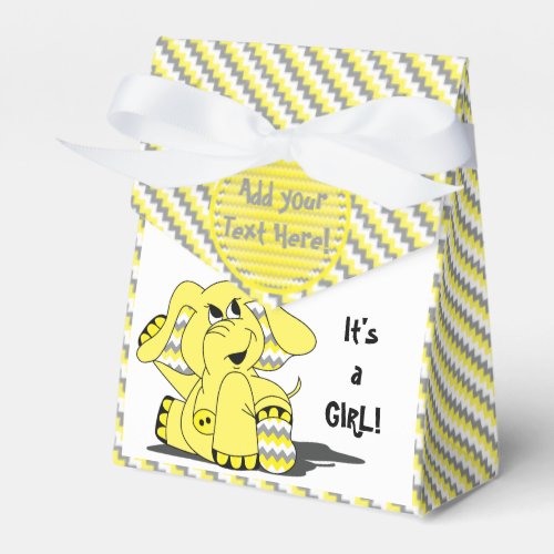 Funny Yellow Chevron Silly Elephant Party FavorBox Favor Boxes
