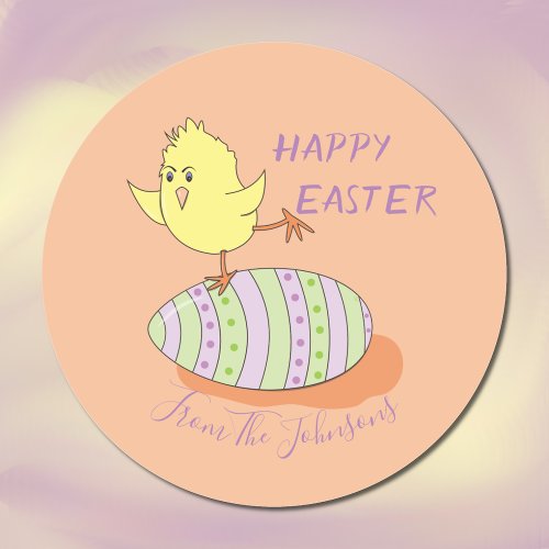 Funny Yellow Chick Easter Sticker