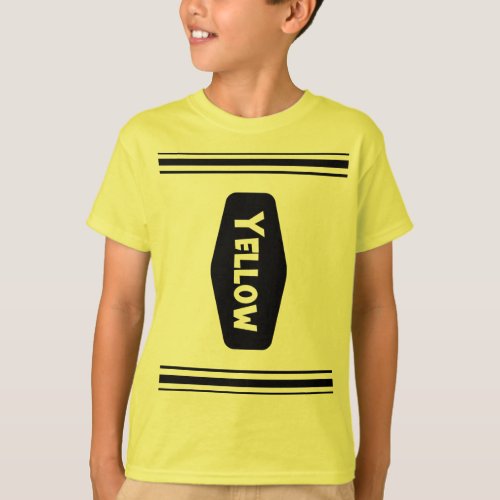 Funny Yellow Crayon Halloween Costume T_shirt