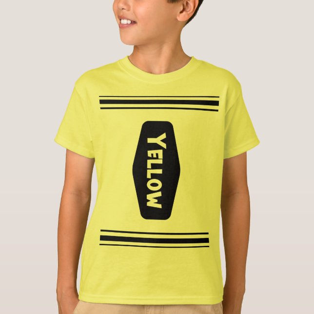 Funny Yellow Crayon Halloween Costume T-shirt (Front)