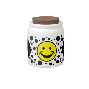 Funny yellow & Dots + your backg. & ideas Candy Jar