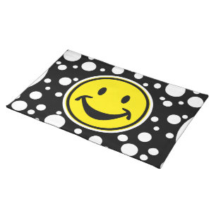 Funny yellow & Dots + your backg. & ideas Cloth Placemat