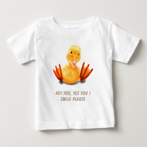 Funny Yellow Duck Baby T_Shirt _ Custom Text