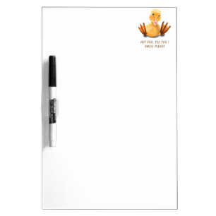 Funny Yellow Duck Dry Erase Board - Custom Text