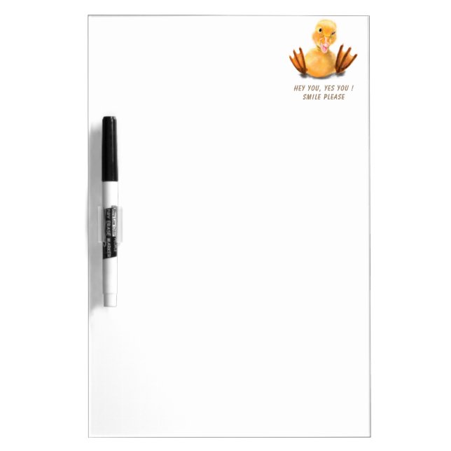 Funny Yellow Duck Dry Erase Board - Custom Text (Front)
