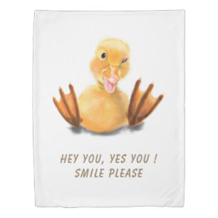Funny Yellow Duck Duvet Cover - Custom Text