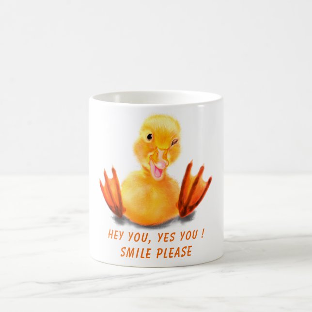Funny Yellow Duck Mug - Custom Text (Center)