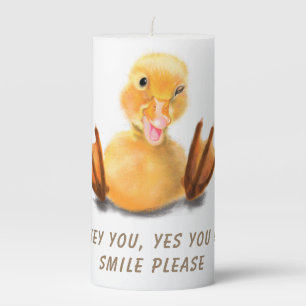 Funny Yellow Duck Playful Wink Candle Smile