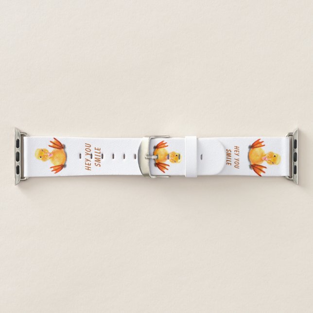 Funny Yellow Duck Playful Wink Happy - Smile  Apple Watch Band (Band)