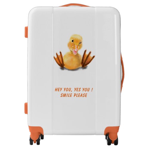 Funny Yellow Duck Playful Wink Happy Smile Cartoon Luggage