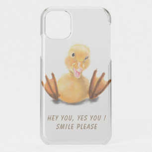 Funny Yellow Duck Playful Wink Happy Smile Cartoon iPhone 11 Case